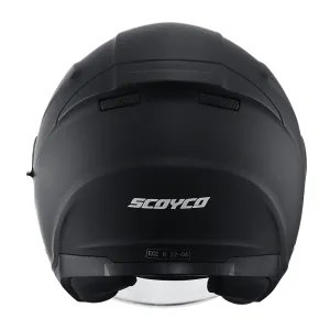 Scoyco OF-669 Mat Black Yarım Kask