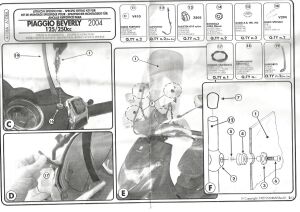 Kappa A108A PIAGGIO BEVERLY 250 (04-06) RUZGAR SIPERLIK BAGL