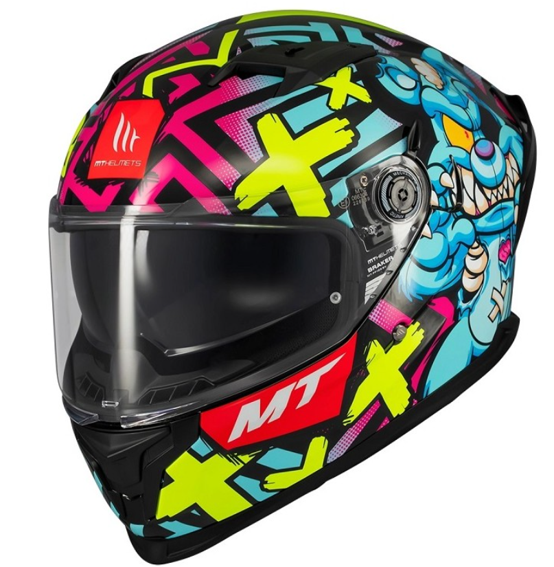 MT Braker Sv Crazy Teddy B7 Parlak Çoklu Renk Kapalı Kask
