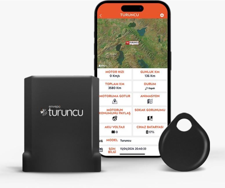 TURUNCU GO KABLOSUZ MOTOSİKLET TAKİP CİHAZI (12 AYLIK)