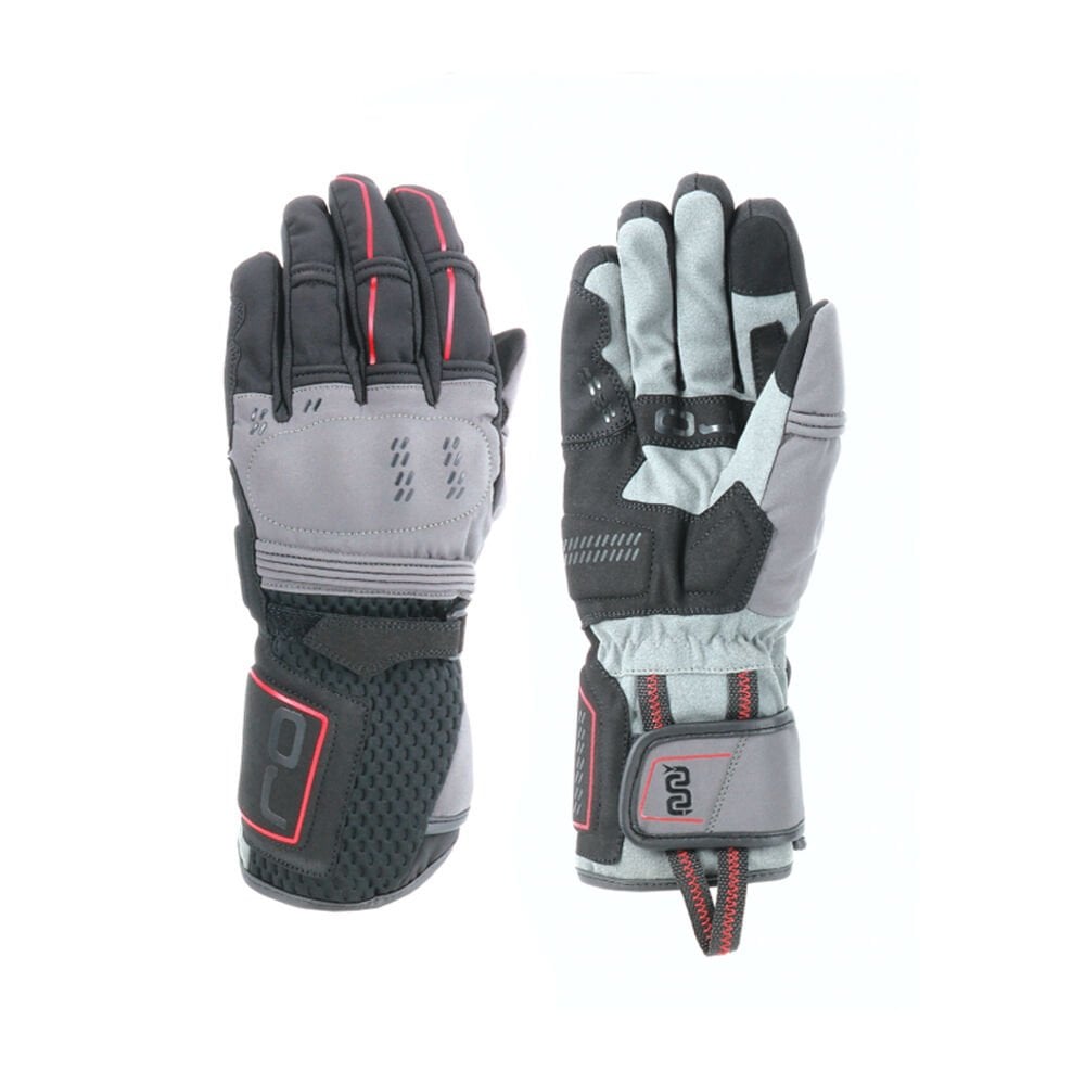 Oj Hıdeaway Siyah/Kırmızı Kışlık Korumalı Uzun Eldiven (EN 13594 Sertifikalı)