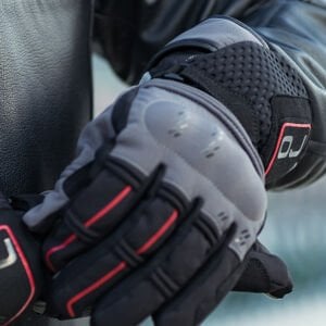 Oj Hıdeaway Siyah/Kırmızı Kışlık Korumalı Uzun Eldiven (EN 13594 Sertifikalı)