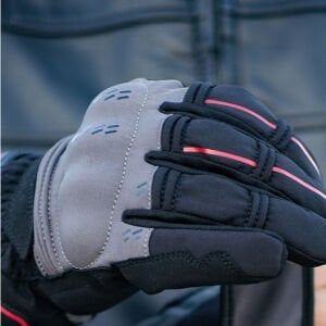 Oj Hıdeaway Siyah/Kırmızı Kışlık Korumalı Uzun Eldiven (EN 13594 Sertifikalı)