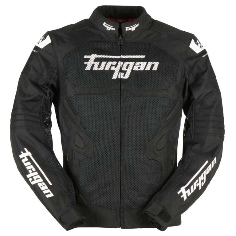 Furygan Atom Vented Evo Yazlık Korumalı Erkek Ceketi Siyah Beyaz