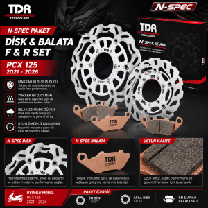 Tdr Ön 220CM Arka 220CM Disk & Balata Paket Pcx 125 (2021-2026)