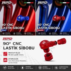 RPD CNC Lastik Supap Kapağı Seti 90 Derece Açılı (2 Adet) 10 mm