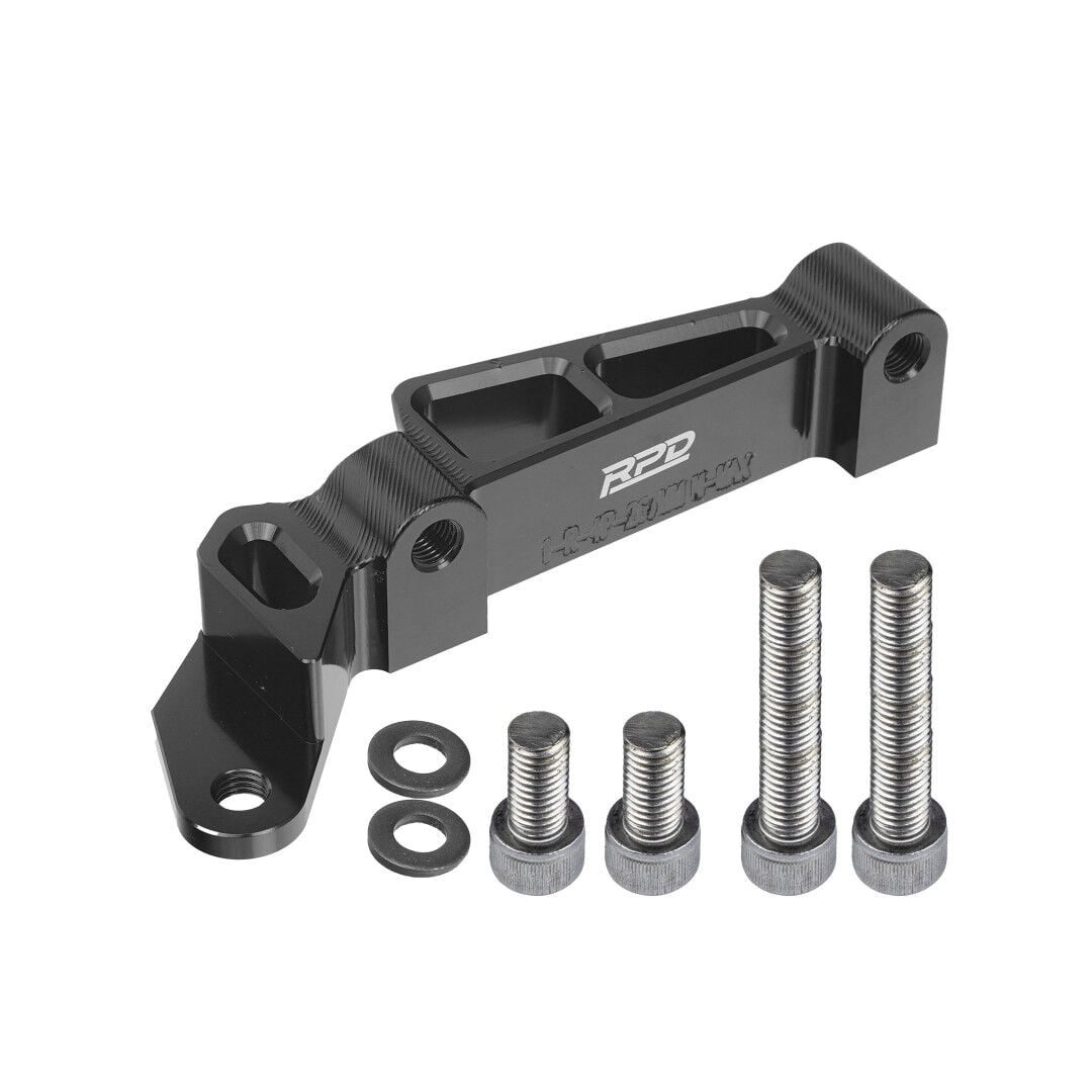 Rpd Cnc  Fren Kaliper Braketi (OEM Amortisör ve Radyal 4P Kaliper P.100) Siyah + Cıvata ve Pul N-Max 267mm/260mm için