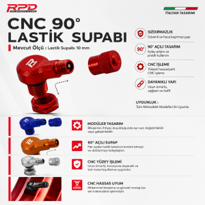 Rpd Cnc Lastik Valf Kapağı Seti 90 Derece Açılı (10MM)
